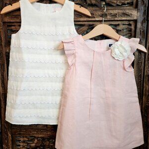 Janie and Jack Bundle: Pink and White Occasion Dresses, 12-18m & 18-24m